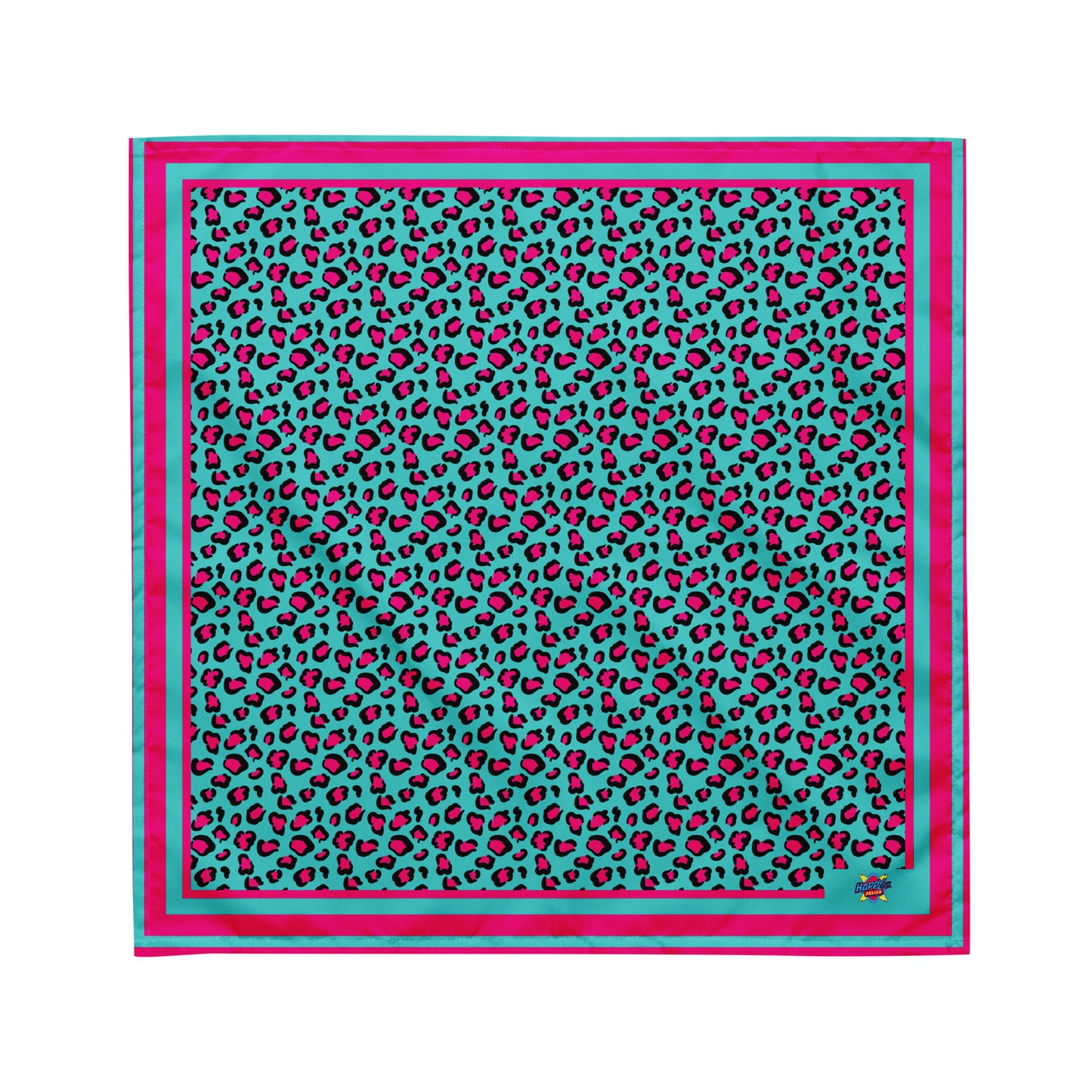 Leopard Bandana (Dark Turquoise)