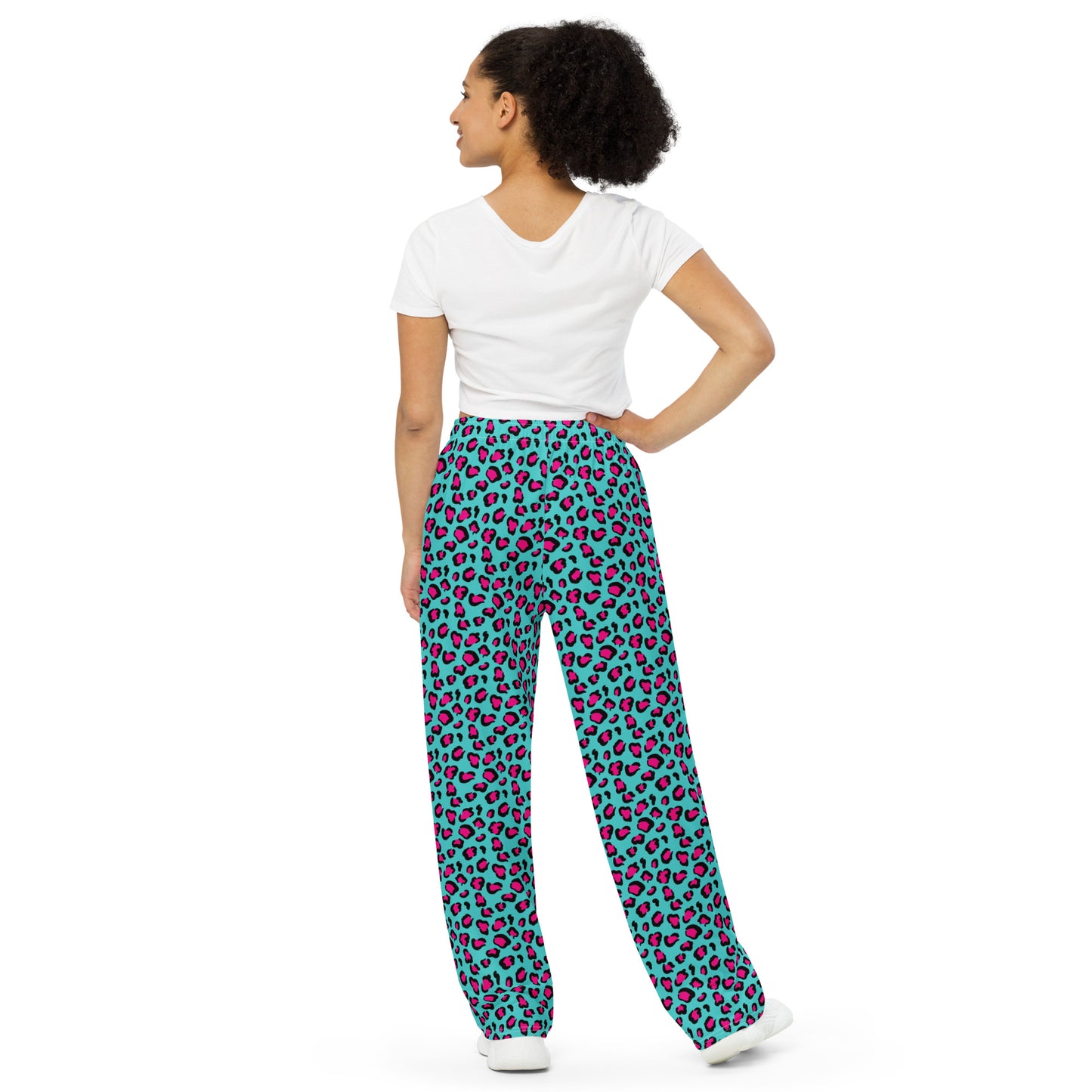 Leopard Wide-leg pants (Dark turquoise)