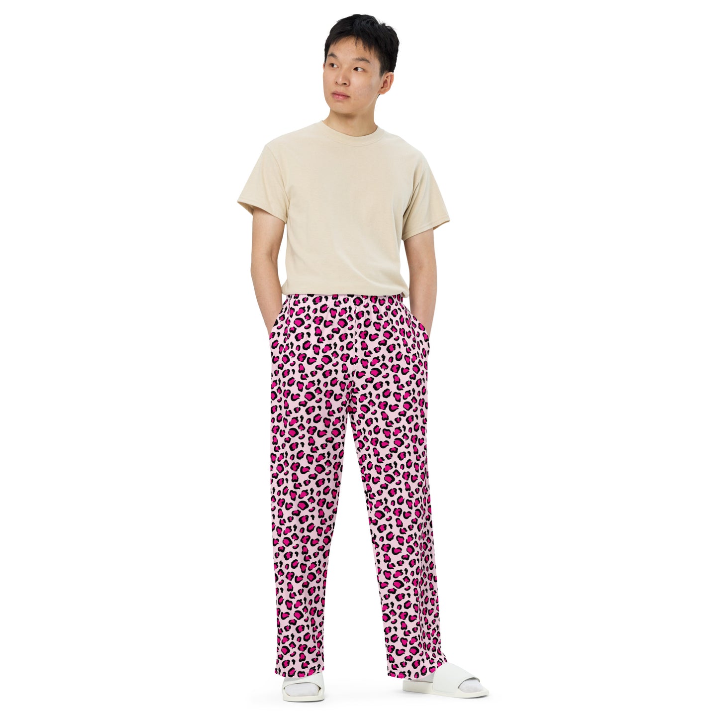 Leopard Wide-leg pants (Pig Pink)