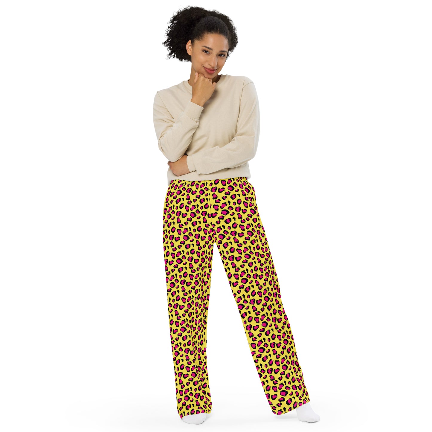 Leopard Wide-leg pants (Paris Daisy Yellow)