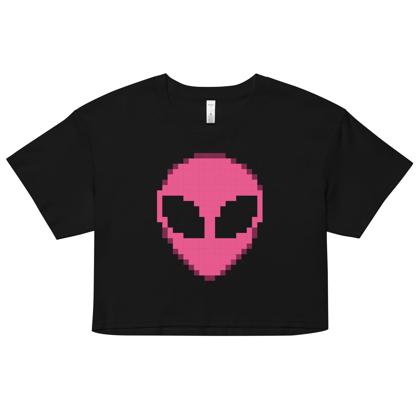 Pixelated Alien Crop T-shirt