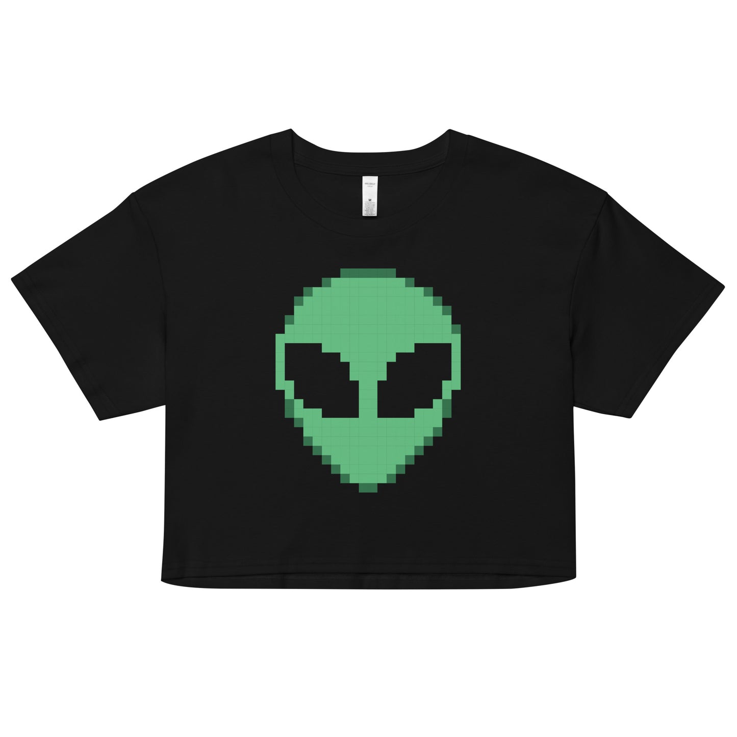 Pixelated Alien Crop T-shirt