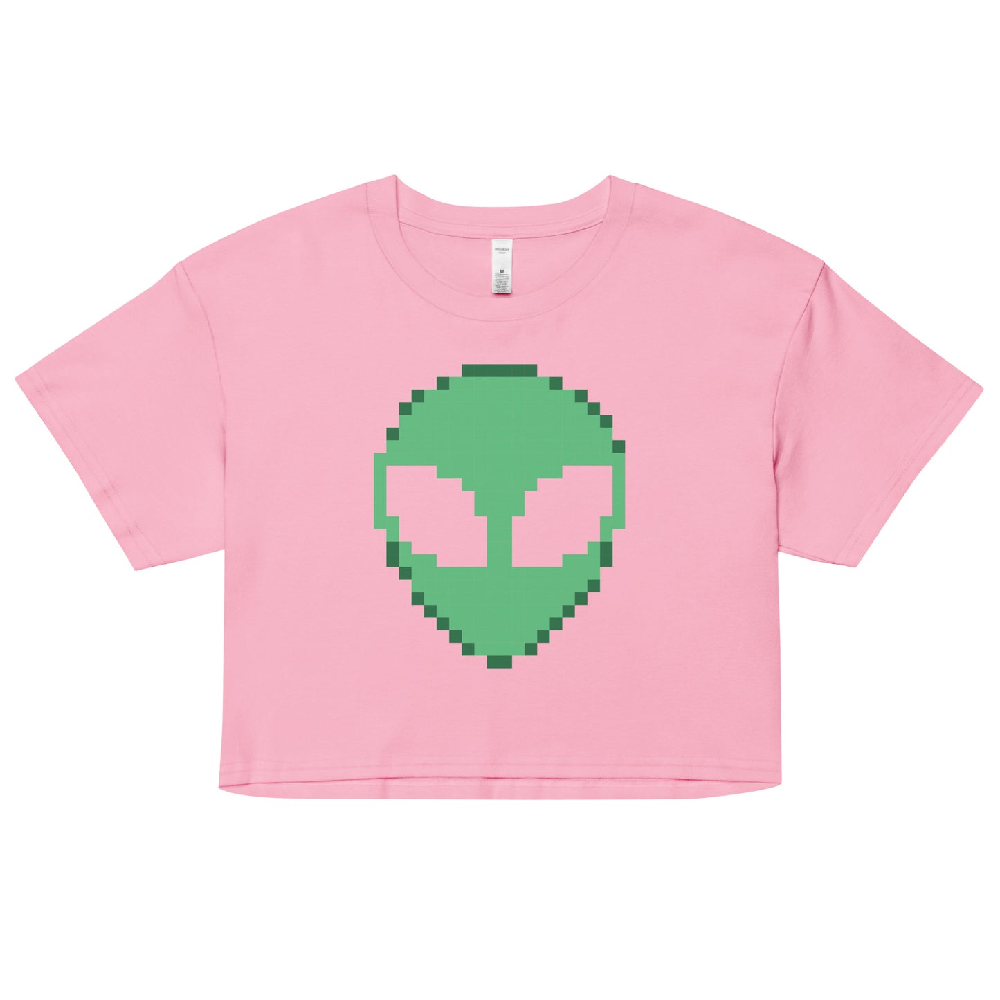 Pixelated Alien Crop T-shirt