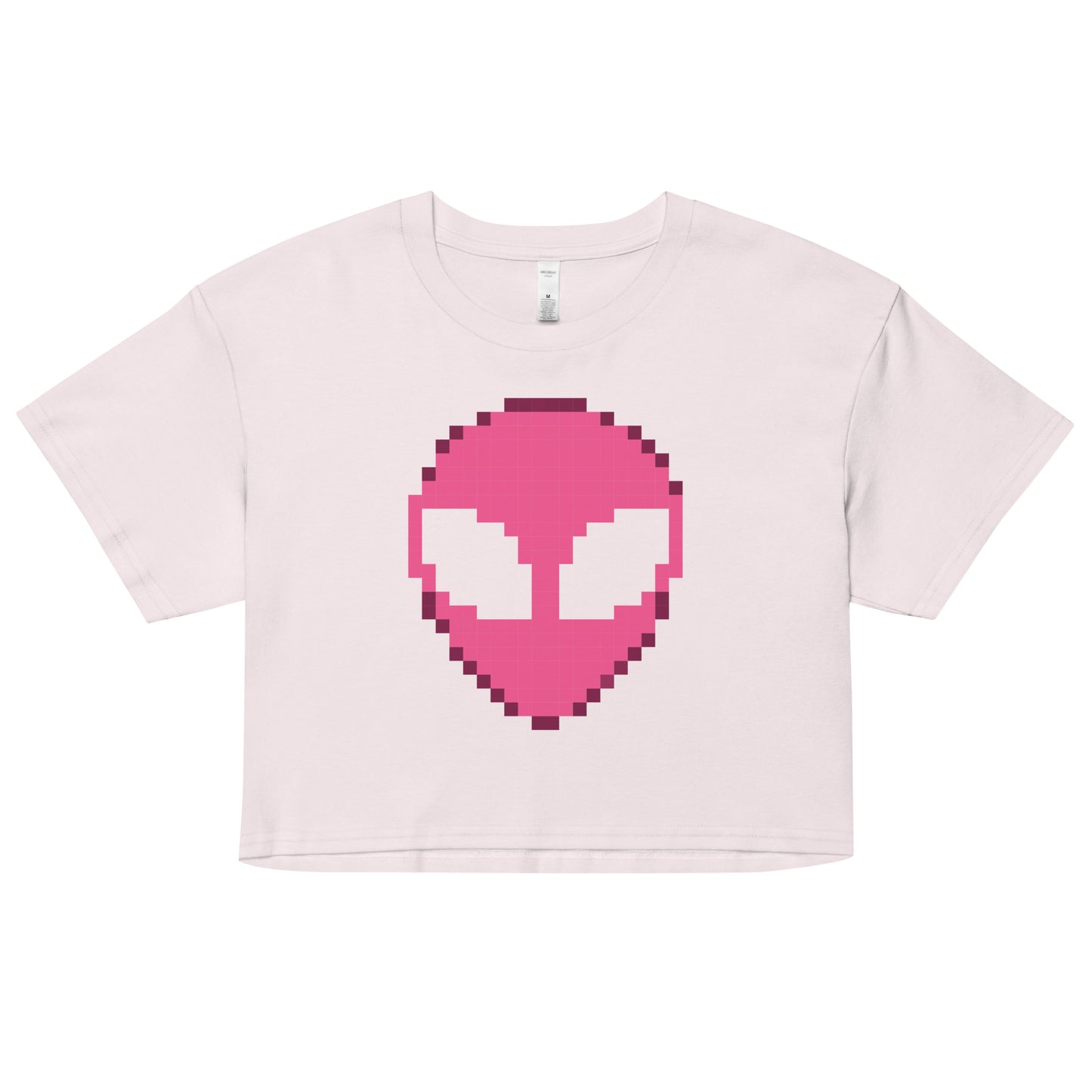 Pixelated Alien Crop T-shirt