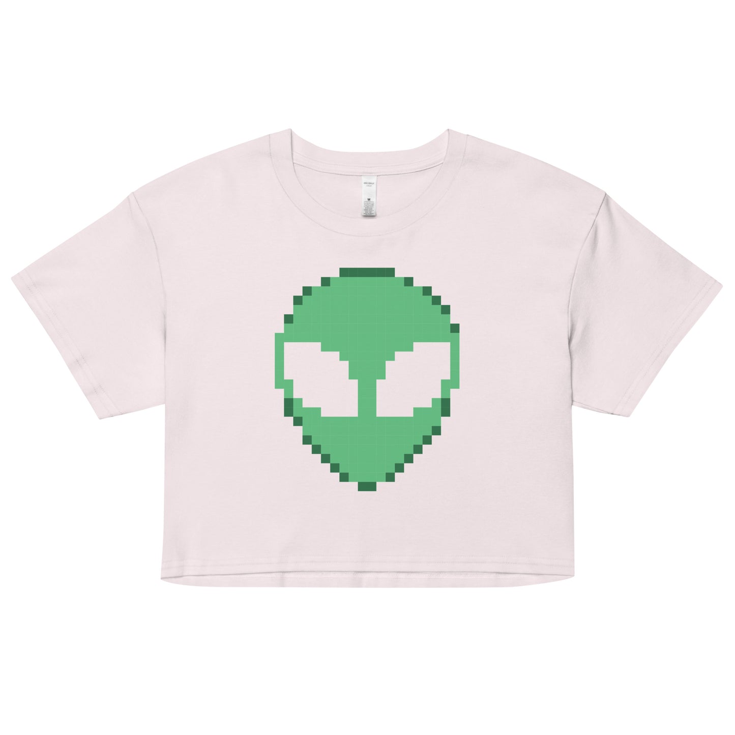 Pixelated Alien Crop T-shirt